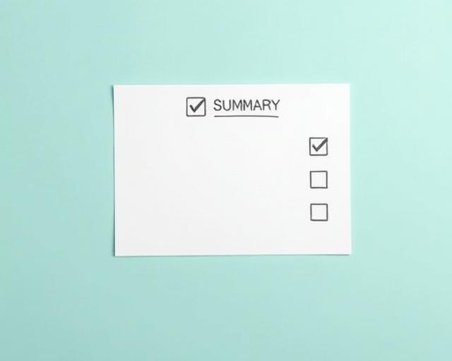 A summary card with checked action items